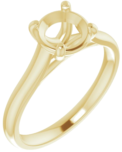 14K Yellow 7 mm Round Solitaire Engagement Ring Mounting (1)