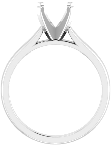 14K White 7.5 mm Round Solitaire Engagement Ring Mounting (1)