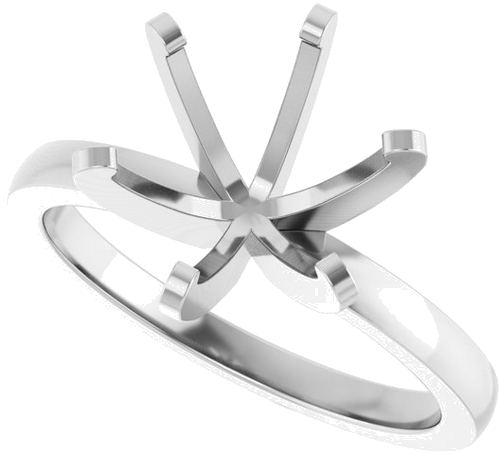 14K White 9.1-9.6 mm Round Solitaire Engagement Ring Mounting (5)