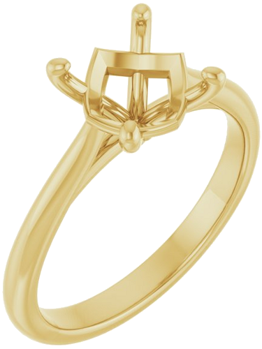 14K Yellow 8.2 mm Round Solitaire Engagement Ring Mounting (1)