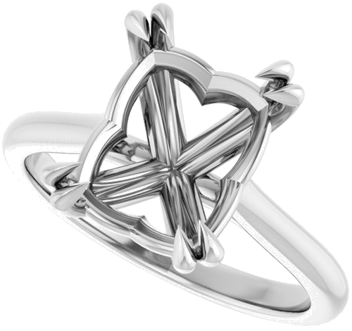 Sužadėtuvių Žiedas „Solitaire“ 585 Baltojo Aukso Emerald 10mm x 8mm (5)