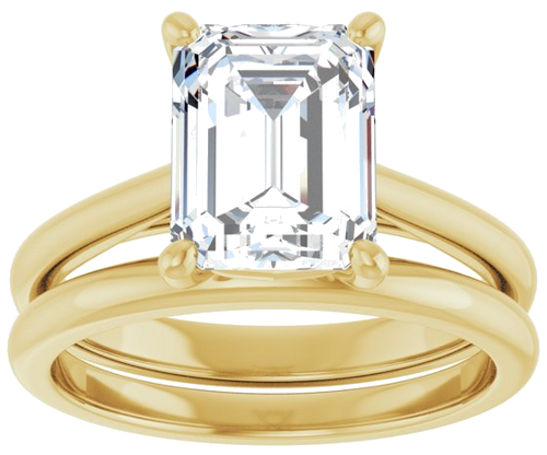 14K Yellow 9x7 mm Emerald Solitaire Engagement Ring Mounting (8)