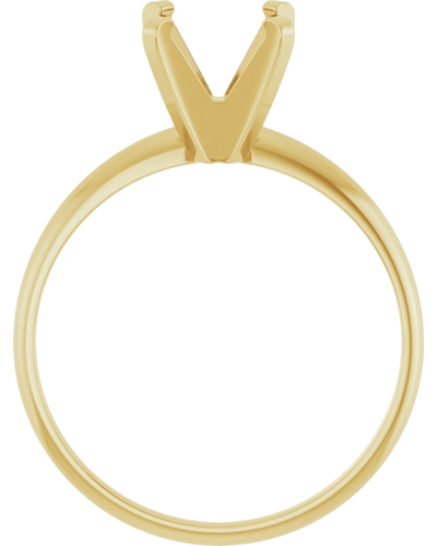 14K Yellow 5.5 x 5.5 mm Square Ultra-Lightweight Solitaire Engagement Ring Mounting (2)