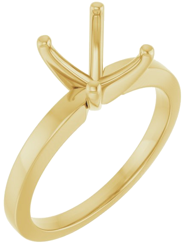 14K Yellow 9x7 mm Oval Solitaire Engagement Ring Mounting (1)