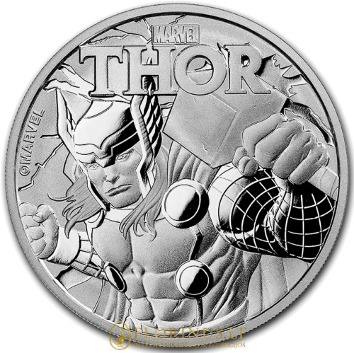 2018 Toras (Thor), Tuvalu, 1 doleris, 1 oz sidabrinė moneta (1)