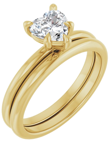 14K Yellow 6x6 mm Heart Solitaire Engagement Ring Mounting (6)