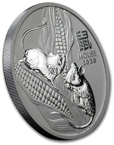 2 oz Pelės metai 2020 (Lunar III) Australija sidabrinė moneta (2)