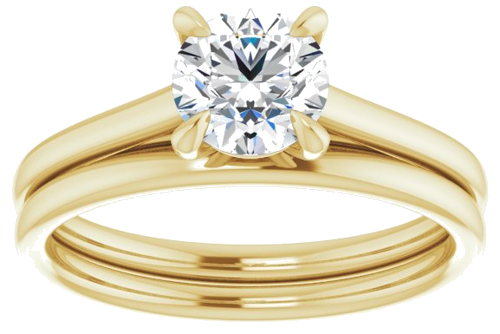 14K Yellow  6 mm Round Solitaire Engagement Ring Mounting (8)