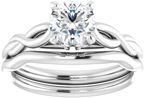 14K White  6 mm Round Solitaire Engagement Ring Mounting (8)