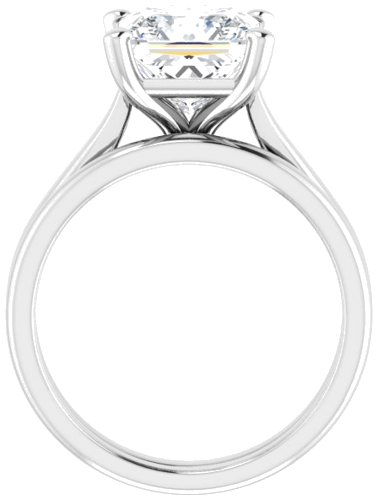 14K White 8 mm Square Engagement Ring Mounting (7)