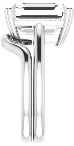 Platinum 12x10 mm Emerald Solitaire Engagement Ring Mounting (9)