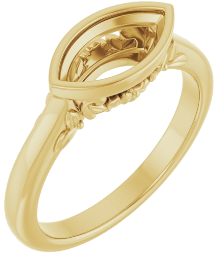 14K Yellow 10x5 mm Marquise Solitaire Engagement Ring Mounting (1)