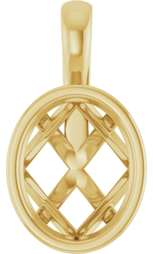 Pakabukas „Solitaire“ 585 Geltonojo Aukso Oval 10mm x 8mm (1)