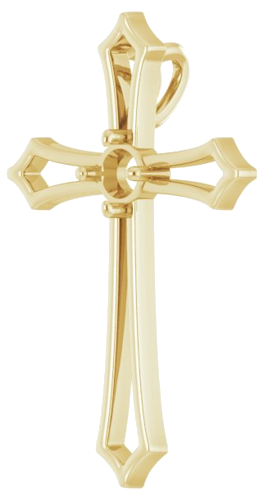 Pakabukas „Cross“ 585 Geltonojo Aukso Round 3.5mm (2)