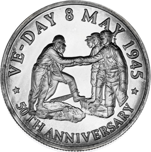 1995 Turks and Caicos Islands US and Russian Troops meeting Silver Coin (2)