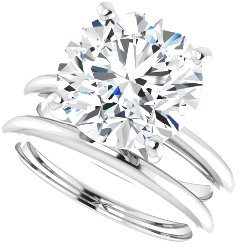 14K White  11 mm Round Solitaire Engagement Ring Mounting (10)