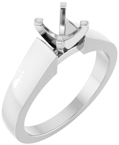 14K White 5.8 mm Round Solitaire Engagement Ring Mounting (1)