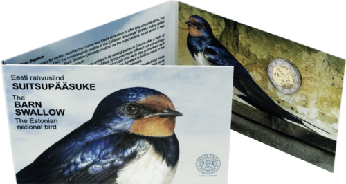 2023 Barn Swallow Estonia €2 BU coin on card (4)