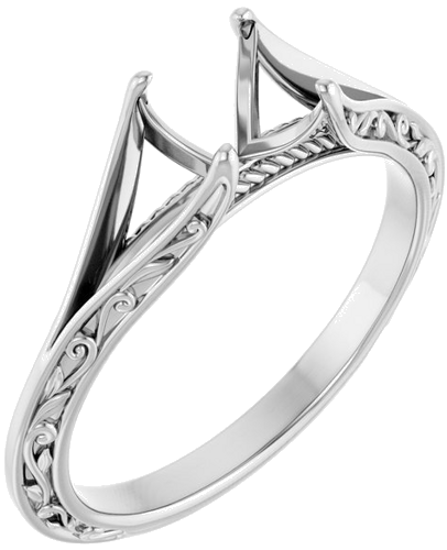 14K White 6.5 mm Round Engagement Ring Mounting (1)