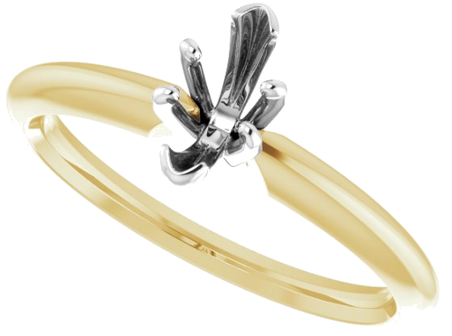 14K Yellow   White 8x3.5 mm Marquise Solitaire Engagement Ring Mounting (9)