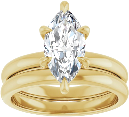 14K Yellow 12x6 mm Marquise Solitaire Engagement Ring Mounting (8)