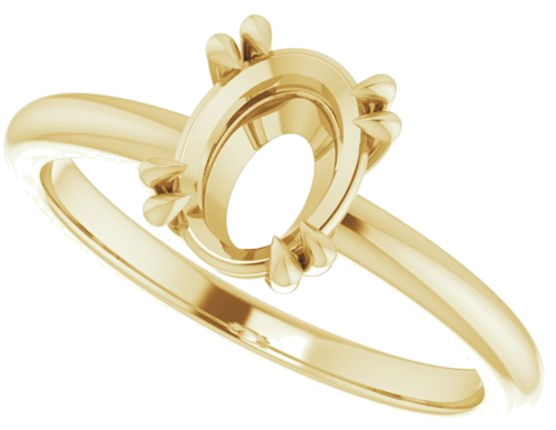 Sužadėtuvių Žiedas „Solitaire“ 585 Geltonojo Aukso Oval 8mm x 6mm (5)