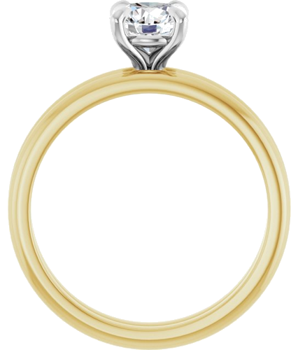 Sužadėtuvių Žiedas „Solitaire“ 585 Baltojo Ir Geltonojo Aukso Round 5.8mm (6)