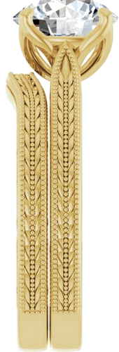 14K Yellow  8 mm Round Solitaire Engagement Ring Mounting (9)