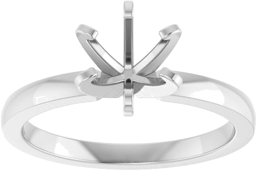 Sužadėtuvių Žiedas „Solitaire“ 585 Baltojo Aukso Round 6.4mm (3)