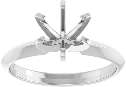 14K White 7 mm Round Solitaire Engagement Ring Mounting (3)