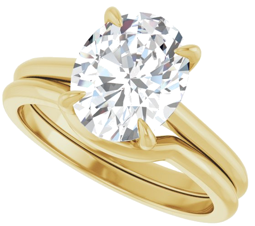 Sužadėtuvių Žiedas „Solitaire“ 585 Geltonojo Aukso Oval 10mm x 8mm (10)