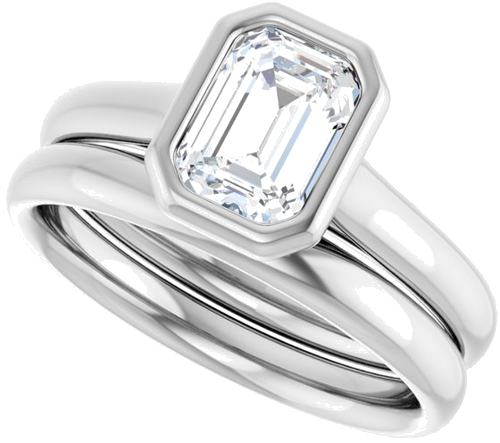 14K White  7x5 mm Emerald Solitaire Engagement Ring Mounting (10)