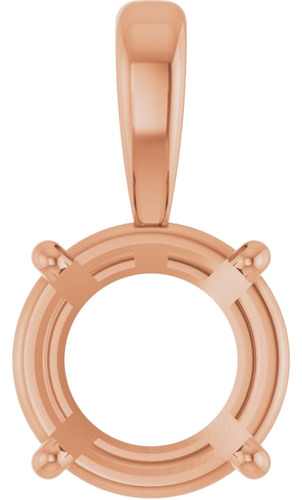 14K Rose 8 mm Round 4-Prong Pendant Mounting (1)