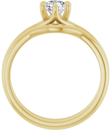 Sužadėtuvių Žiedas „Solitaire“ 585 Geltonojo Aukso Round 5.2mm (7)