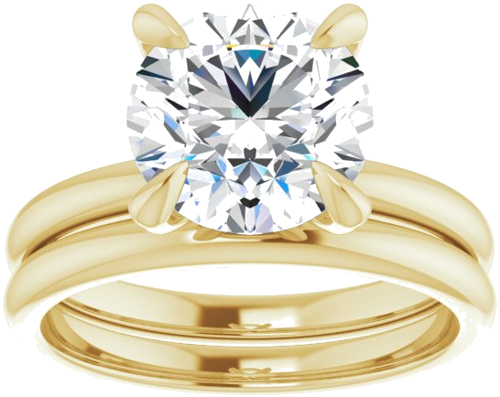 14K Yellow  9 mm Round Solitaire Engagement Ring Mounting (8)