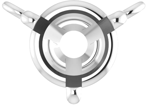 14K White 5 mm Round 3-Prong Necklace Center (1)