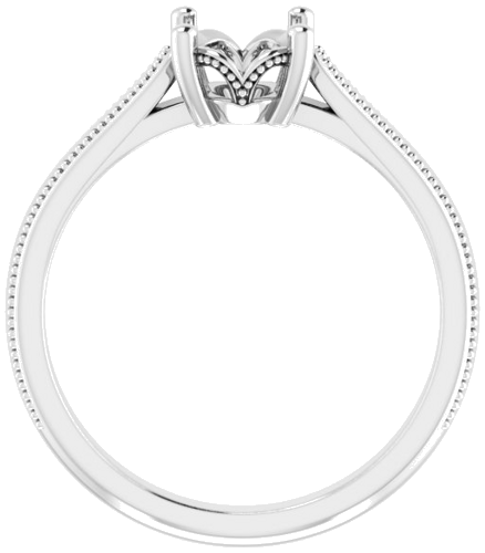 Sužadėtuvių Žiedas „Solitaire“ 585 Baltojo Aukso Oval 8mm x 6mm (2)