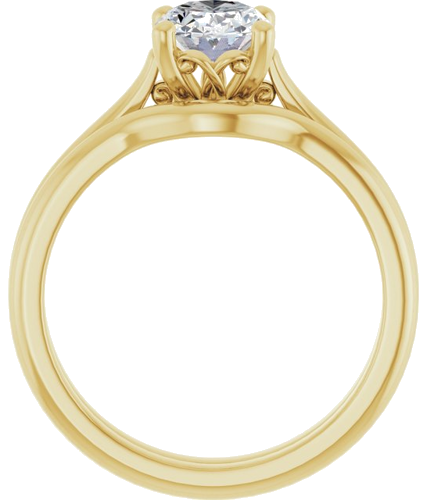 Sužadėtuvių Žiedas „Solitaire“ 585 Geltonojo Aukso Oval 8mm x 6mm (7)