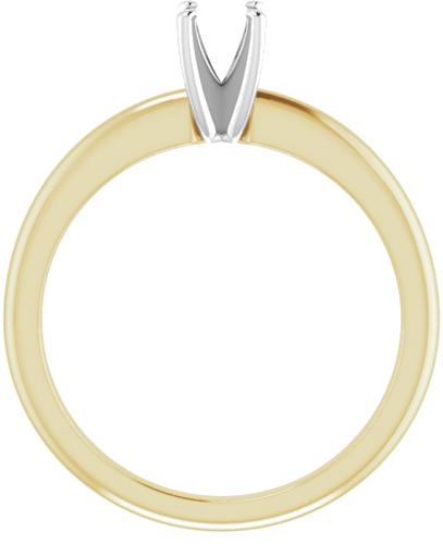 14K Yellow   White  4.4 mm Round Solitaire Engagement Ring Mounting (2)