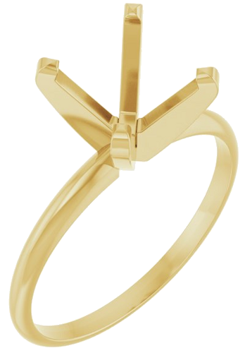 14K Yellow 9 mm Round Ultra-Lightweight Solitaire Engagement Ring Mounting (1)