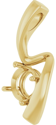 14K Yellow  6.5 mm Round Pendant Mounting (2)
