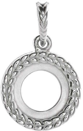 Sterling Silver 8 mm Round Cabochon Pendant Mounting (1)
