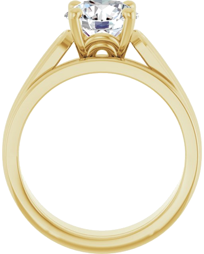 14K Yellow 8 mm Round Solitaire Engagement Ring Mounting (7)
