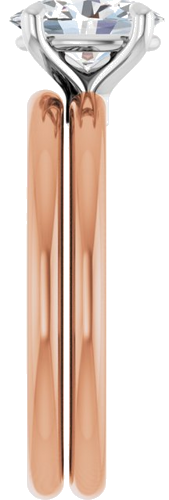 Sužadėtuvių Žiedas 585 Baltojo Ir Rožinis Aukso Oval 8mm x 6mm (9)