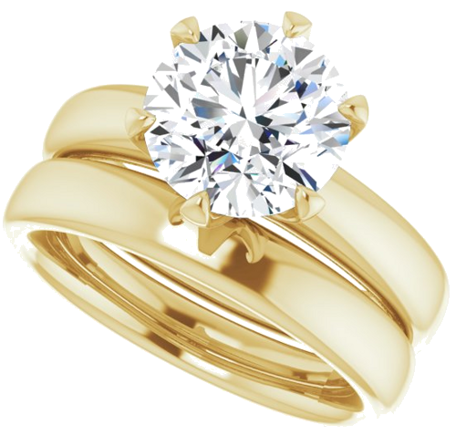 Sužadėtuvių Žiedas „Solitaire“ 585 Geltonojo Aukso Round 8.8mm (5)