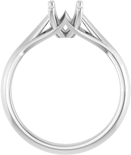 14K White 7x5 mm Emerald Solitaire Engagement Ring Mounting (2)