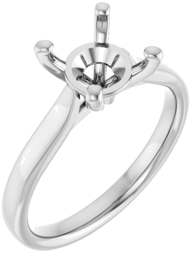 14K White 8 mm Round Engagement Ring Mounting (1)