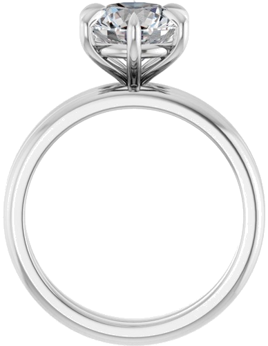 18K White 8 mm Round Solitaire Engagement Ring Mounting (7)