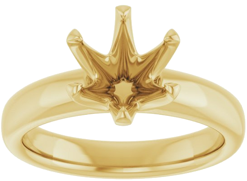 18K Yellow 8.2 mm Round Engagement Ring Mounting (3)