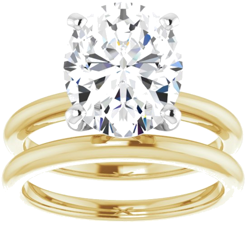 Sužadėtuvių Žiedas „Solitaire“ 750 Geltonojo Aukso Ir 950 Platinos Oval 11mm x 9mm (8)